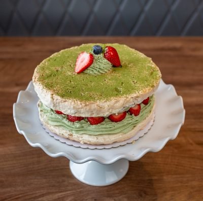 Green Tea Strawberry Almond Meringue*